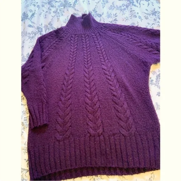 Nordstrom Caslon long cozy Plum Sweater - Picture 2 of 7